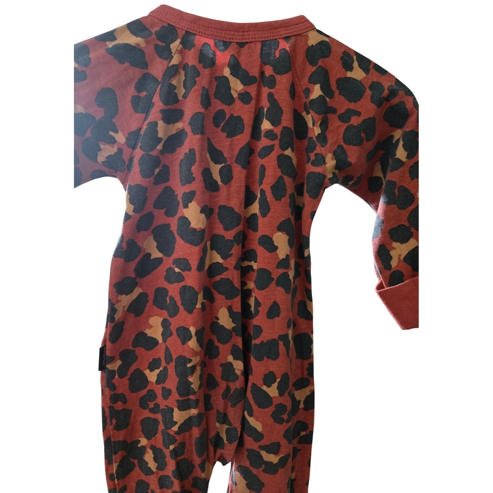 Bonds Wondersuit Romper Size 0 6-12 Months Leopard Print Red Brown Baby Overalls - Picture 6 of 6